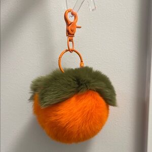 Brand🆕🍊Orange Pop Real Rabbit Fur Bag Charm